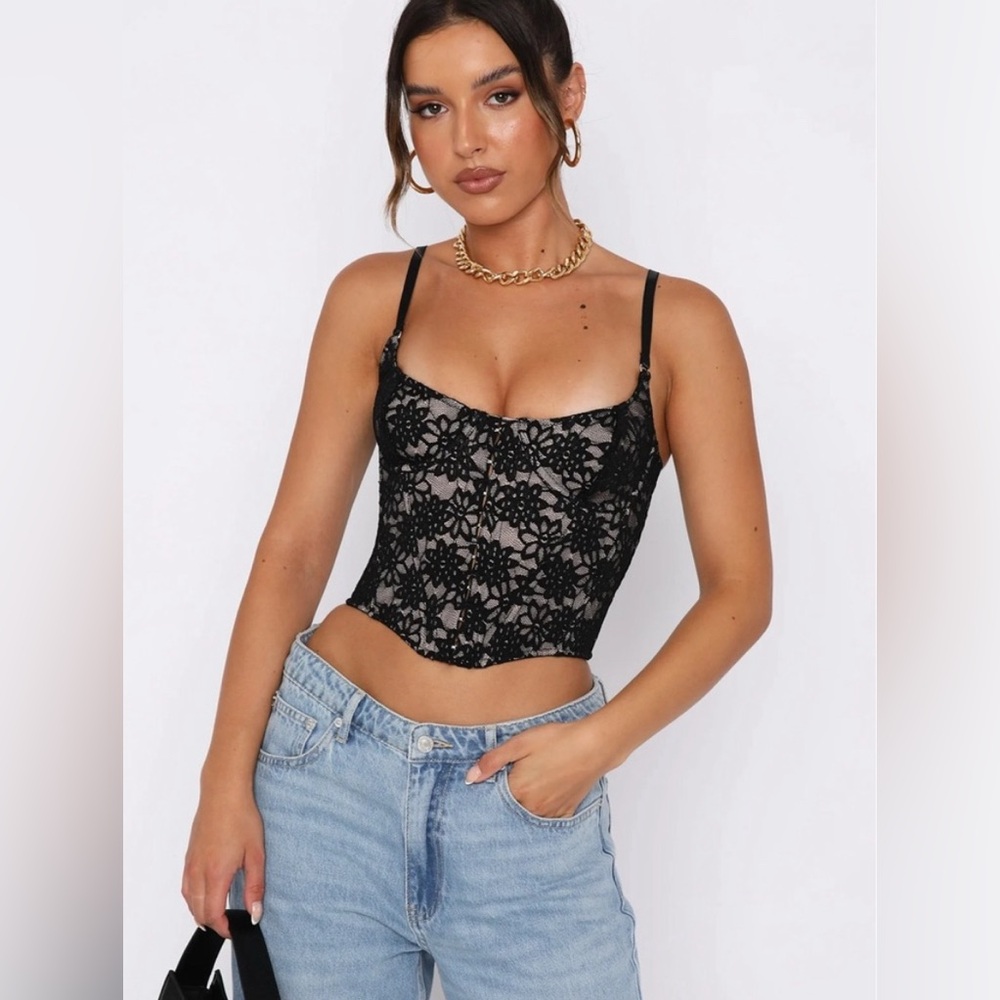 White Fox Boutique Ordinary Life Bustier Black